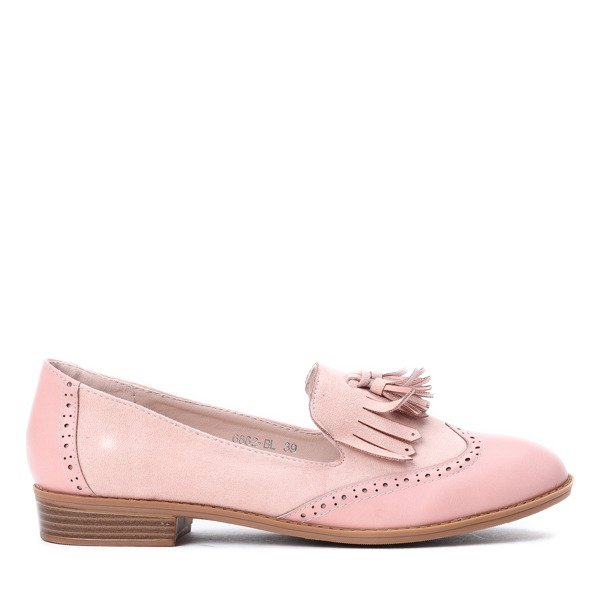 Różowe mokasyny z frędzlami Phoebe - Obuwie