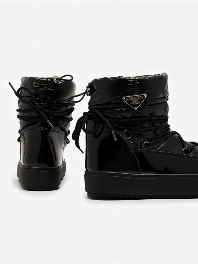 Royalfashion Dámske slip-on čižmy a'la snow boots v čiernej farbe Vevnose