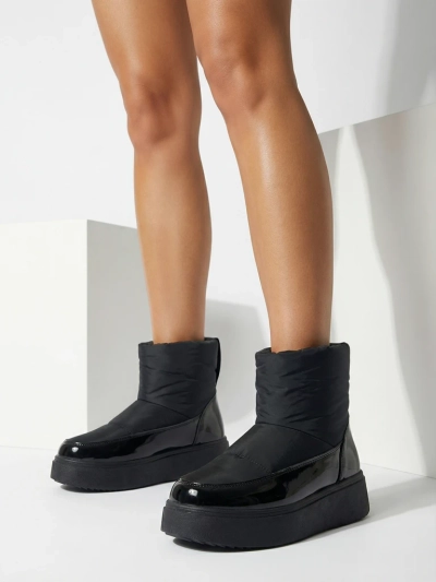 Royalfashion Black Maderta slip-on dámske snehové topánky