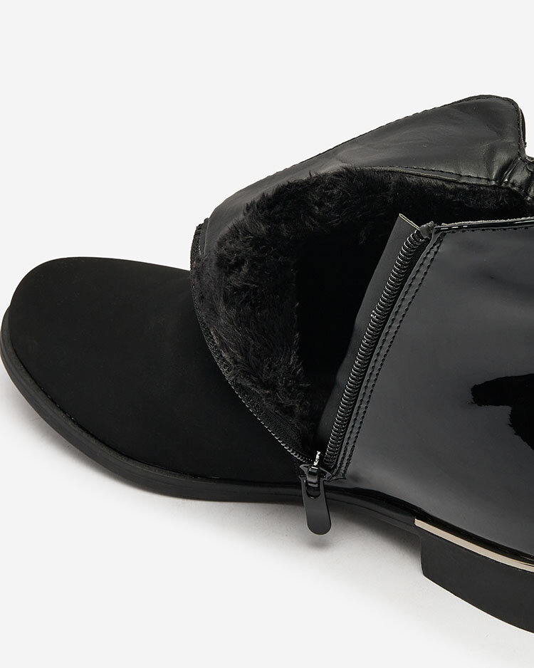 Royalfashion Čierne dámske čižmy so zirkónmi Overlissa