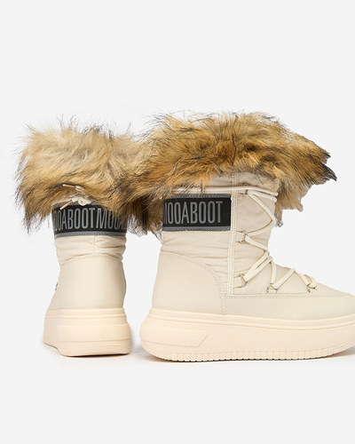 Royalfashion Beige slip-on boots a'la snow boots for women Gomillo