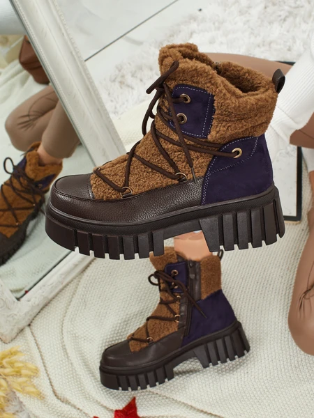 Ženski delavski škornji s krznom Cindora