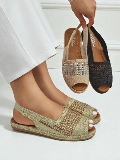Dámske espadrilky na sandále s kamienkami Belle Sparkle