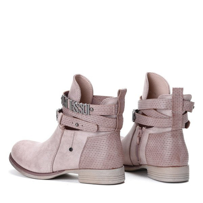 Różowe botki z wycięciami Arizona - obuwie