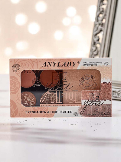 Paleta 4 očných tieňov s trblietkami a rozjasňovačom Ruby Glamour