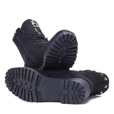 Czarne workery z ćwiekami Joan- Obuwie