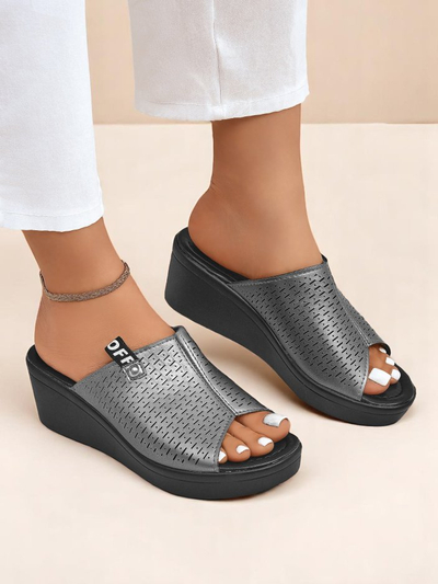 Royalfashion Ženski natikači s peto Luna Wedge