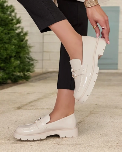 Royalfashion Dámske lakované mokasíny Bemies