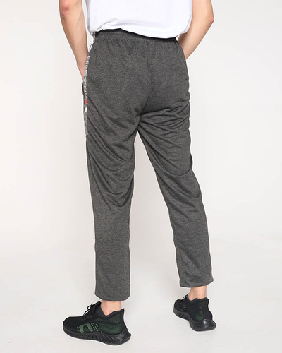 Pánske tmavošedé tepláky s nápismi - Clothing