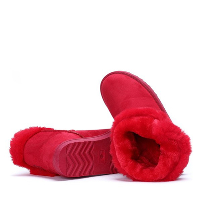 Czerwone śniegowce Anfisa - Obuwie