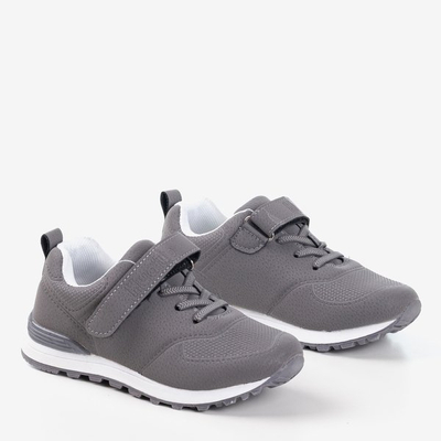 Šedé dětské boty z matné Craizy ekologické kůže - Obuv 1