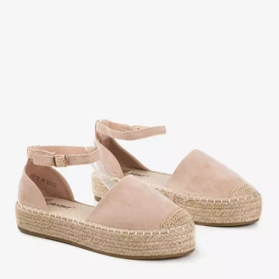 OUTLET Béžové dámske espadrilky na platforme Maritel - Topánky