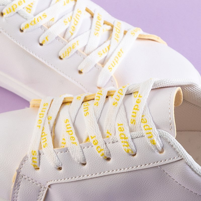 Dámske biele športové tenisky so žltými vložkami Xosi - Footwear