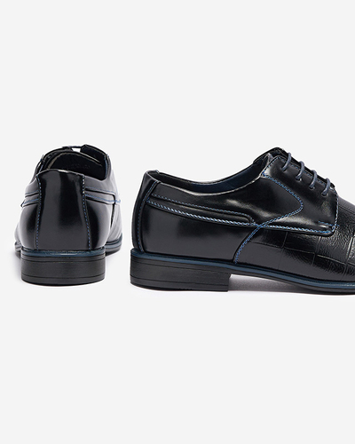 Čierne elegantné pánske poltopánky Elfobs- Obuv