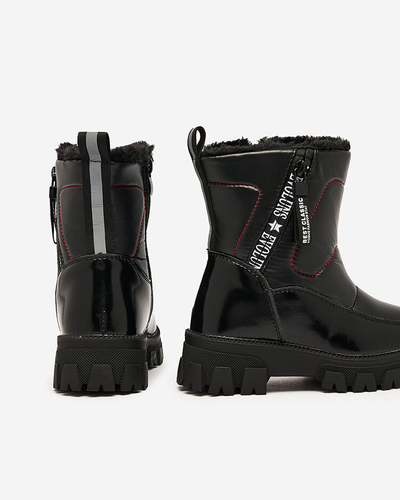 Royalfashion Detské topánky a'la snow boots v čiernej farbe Sorroda
