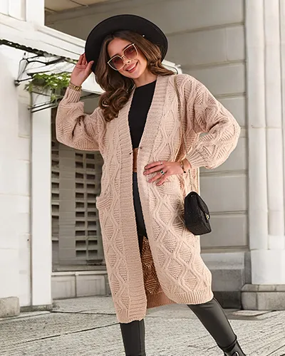 Royalfashion Pletený dámský pončo svetr