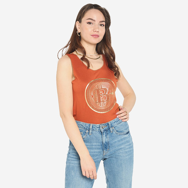 Dámsky top so zlatou potlačou ťavy - Oblečenie