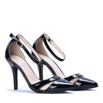 Czarne szpilki z wycięciami Kornelija - Obuwie