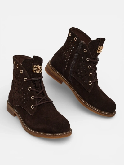 Ažurni ženski gležnarji iz naravnega usnja Aurelias