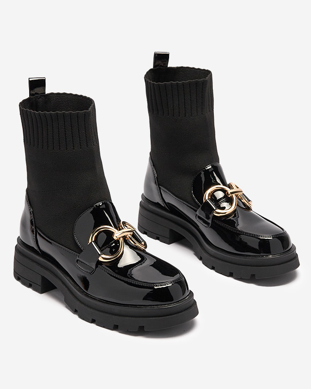 Čierne dámske čižmy s ponožkou Accioi- Obuv