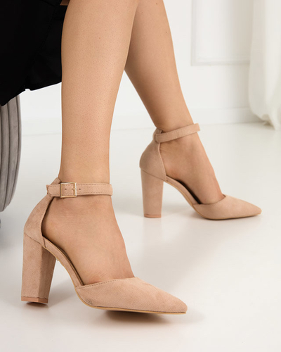 Béžové dámske sandále na stĺpiku Kinotia - Obuv