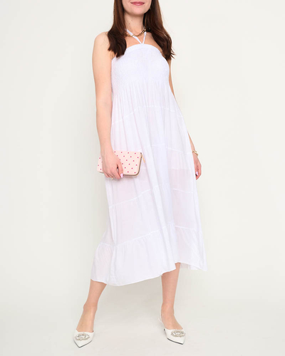 Biele midi šaty PLUS SIZE - Oblečenie