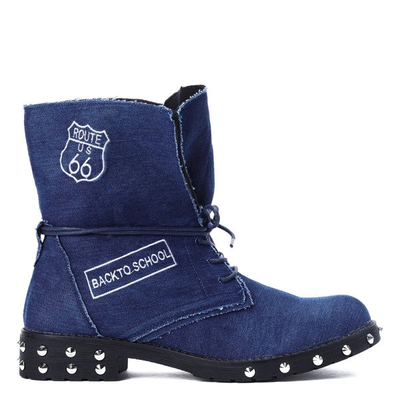 Jeansowe workery z naszywkami Claire- Obuwie