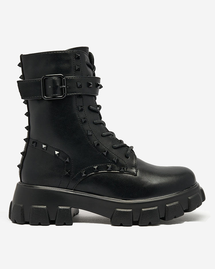 Royalfashion Dámske čižmy bagger v čiernej farbe Dzettey