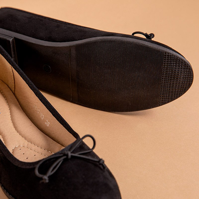 Čierne dámske baleríny s mašľou Doritel - Obuv