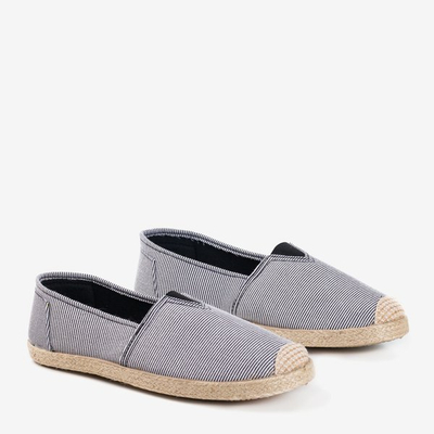 Espadrilles černé a bílé pruhované textilie Timsaio - Obuv