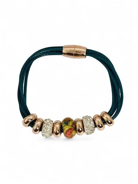 Ženska zapestnica s kroglicami in cirkoni