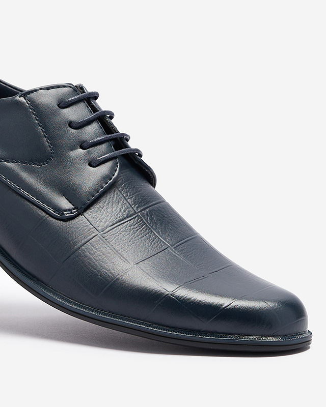 Elegantné pánske poltopánky Elfobs v námorníckej modrej farbe - Obuv