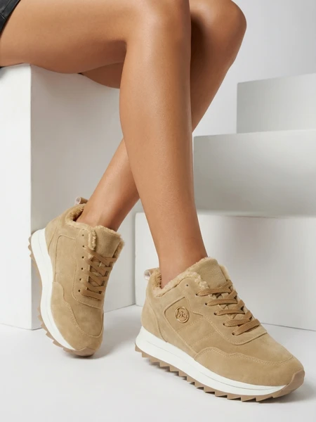 Royalfashion Svetlohnedá dámska zateplená športová obuv Lahho