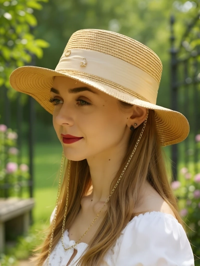 Royalfashion Dámsky slamený klobúk Grace s mašľou