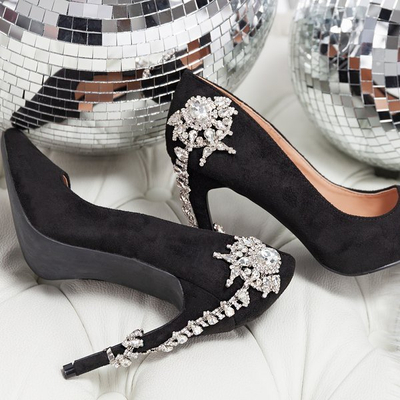 Černé jehlové stužky s ozdobou Gabriel - Obuv 1