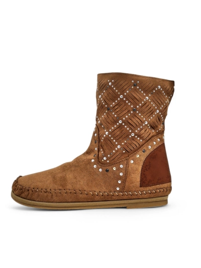 Royalfashion Dámske členkové čižmy s nízkym klinom a cvočkami Indický štýl