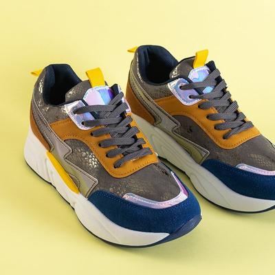 Šedá dámska športová obuv s farebnými vložkami Masze - Obuv