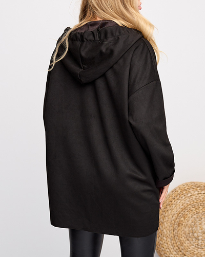 Dámska čierna eko semišová bunda - Oblečenie