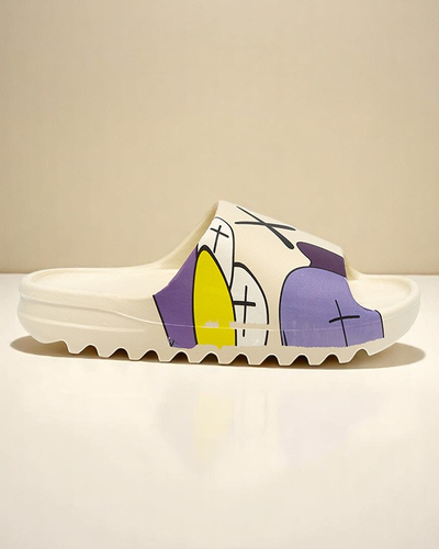 Ženski sandali Flora kremni gumijasti udobni za poletje