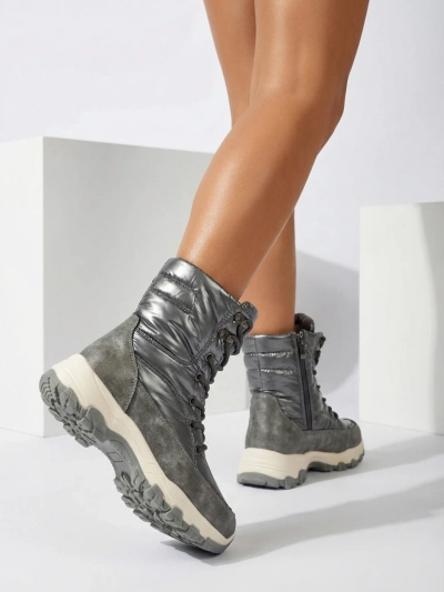 Ženski gležnjarji Aurora Srebrni Ekološki Casual za Zimo