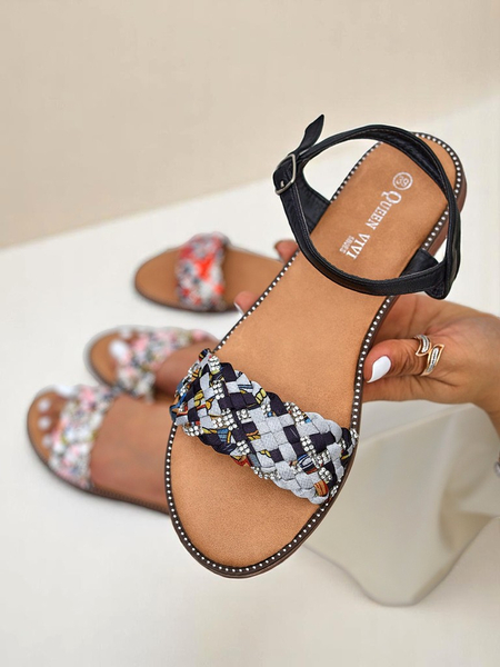 Royalfashion Ženski sandali z ravnim podplatom ColorStrap