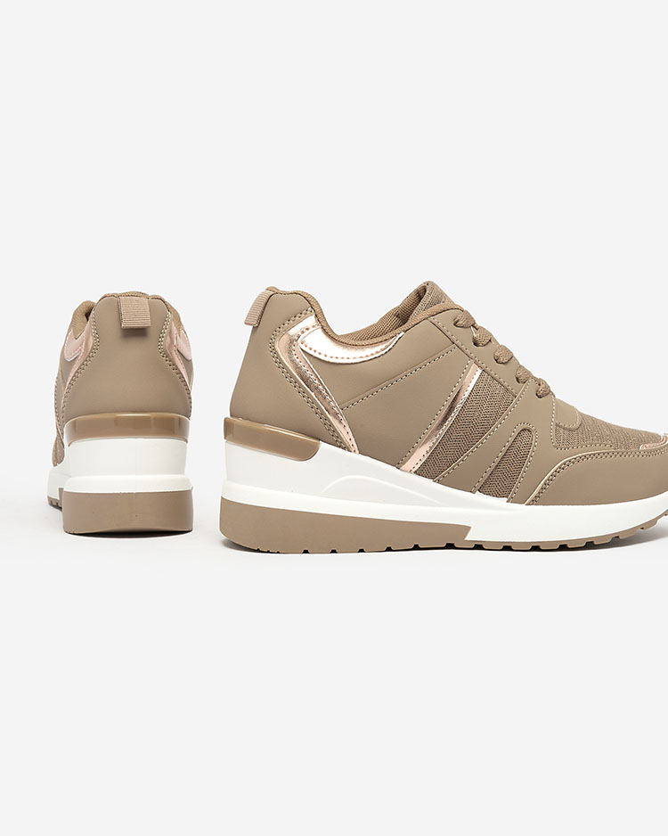 Royalfashion Béžovo-hnedé dámske športové tenisky na platformách Lacyrllia