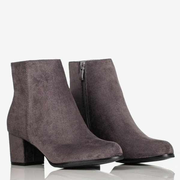 Šedé dámské nízké boty na podpatku Michel - Obuv 1