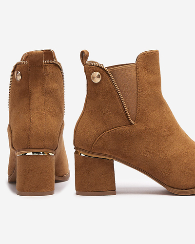 Svetlohnedé dámske nízke čižmy Xizia - Obuv