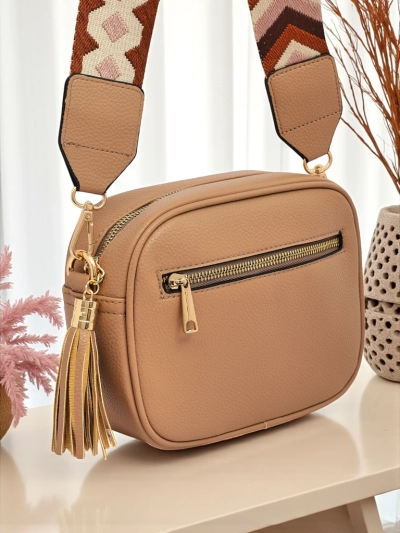 Royalfashion Mala ženska torbica iz eko usnja s pisanim pasom Kovi Lace