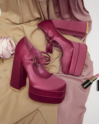 Fuchsiová Dámske lodičky na vysokom podpätku Elika - Obuv