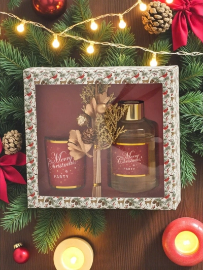 Set: Božične dišavne palčke in sveča Merry Christmas