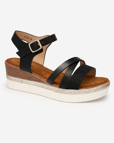 OUTLET Royalfashion Classic Black Dámske sandále Lady BlackWhite