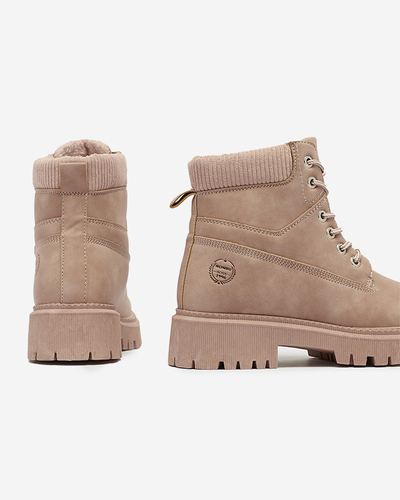 Tmavo ružové dámske zateplené trapper topánky Teruna - Obuv