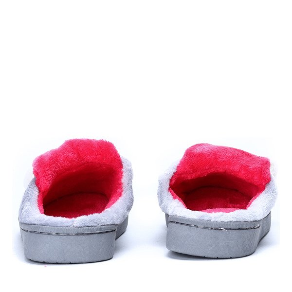 Szare kapcie z pomponikiem Santa- Obuwie